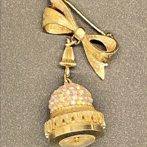 Vintage Coro 1940s Rhinestone Brooch/Watch